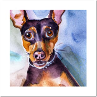 Miniature Pinscher Watercolor - Dog Lovers Posters and Art